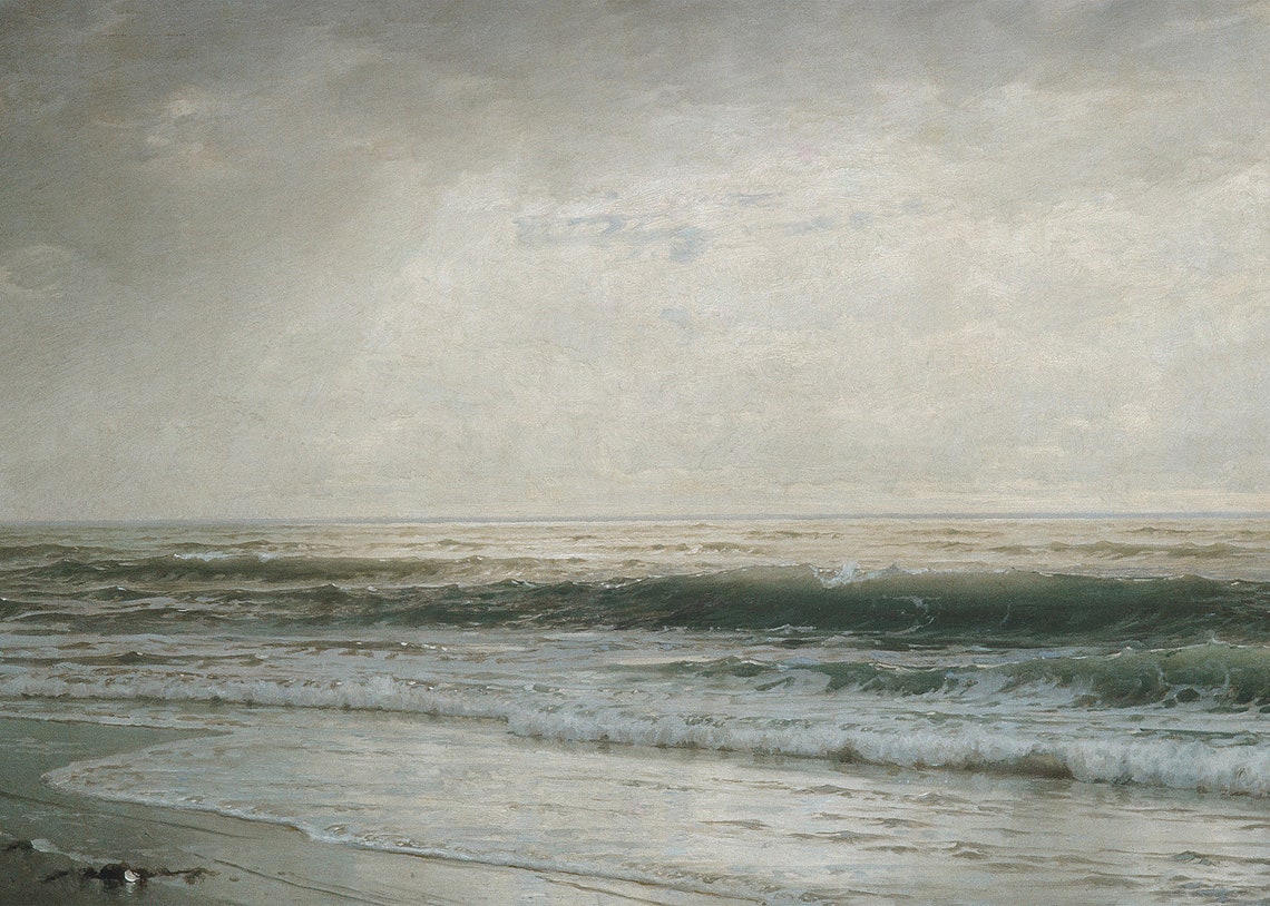 Vintage Coastal Ocean Art Print, Beach Seascape - Image 4