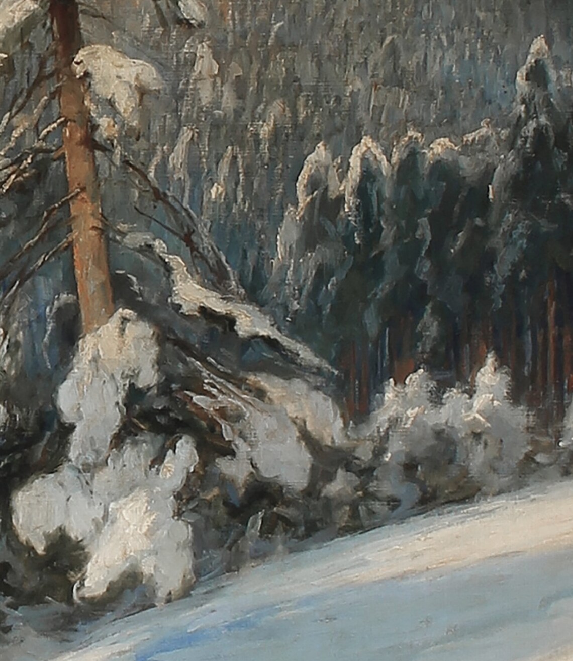 Rustic Winter Landscape Art Print, Snowy Trees - Image 4