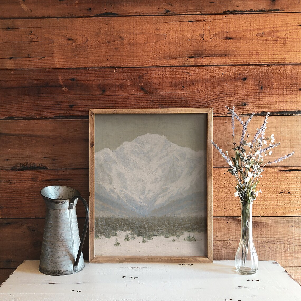 Snowy Trees Vintage Winter Landscape Art Print - Image 4