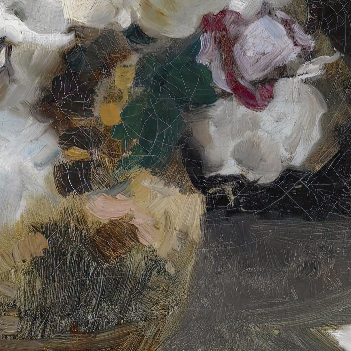 Vintage Rose Still Life, Floral Oil-Painting Print - Image 3