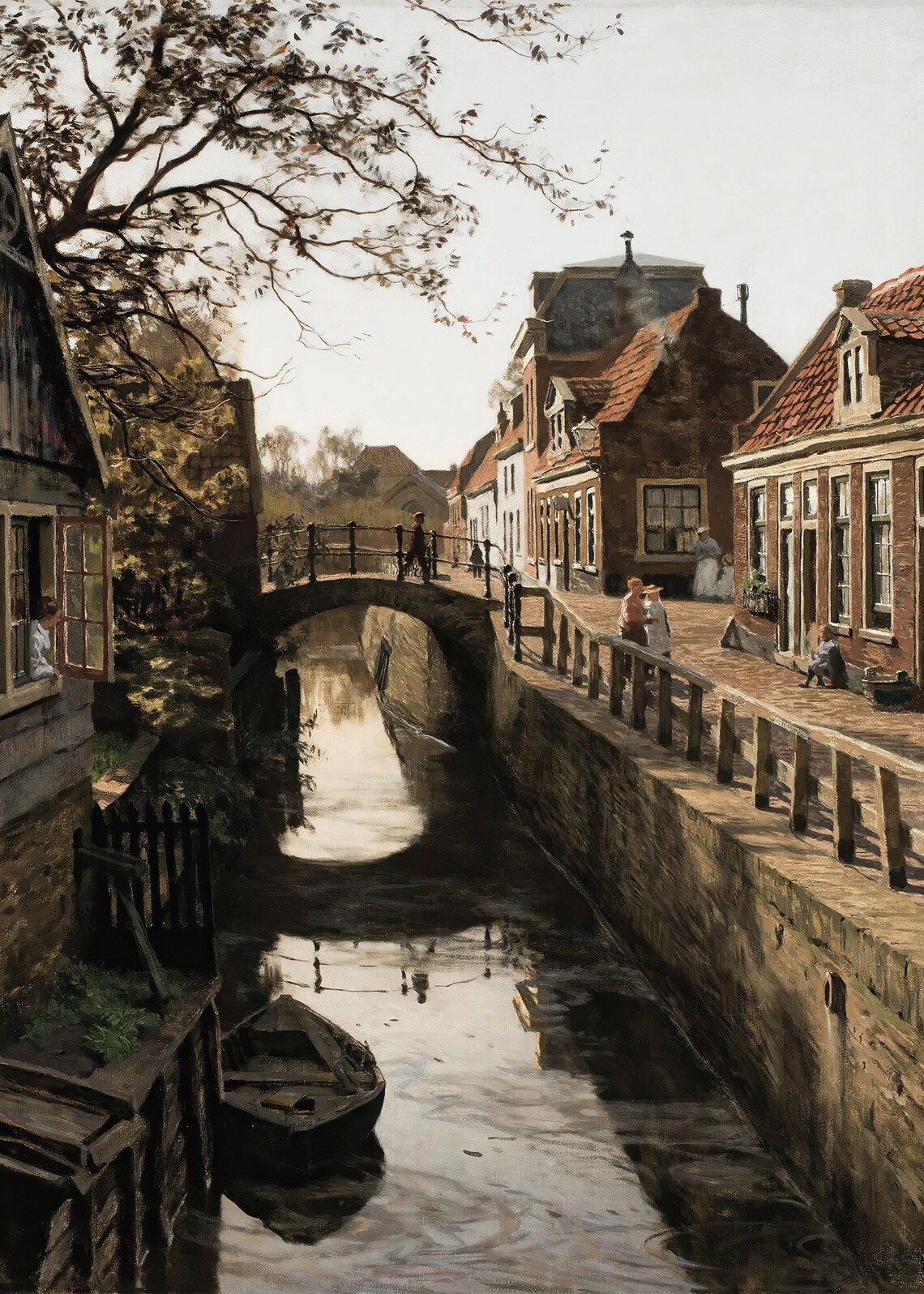 Antique Cityscape Painting, Vintage Architecture Art Print - Image 4