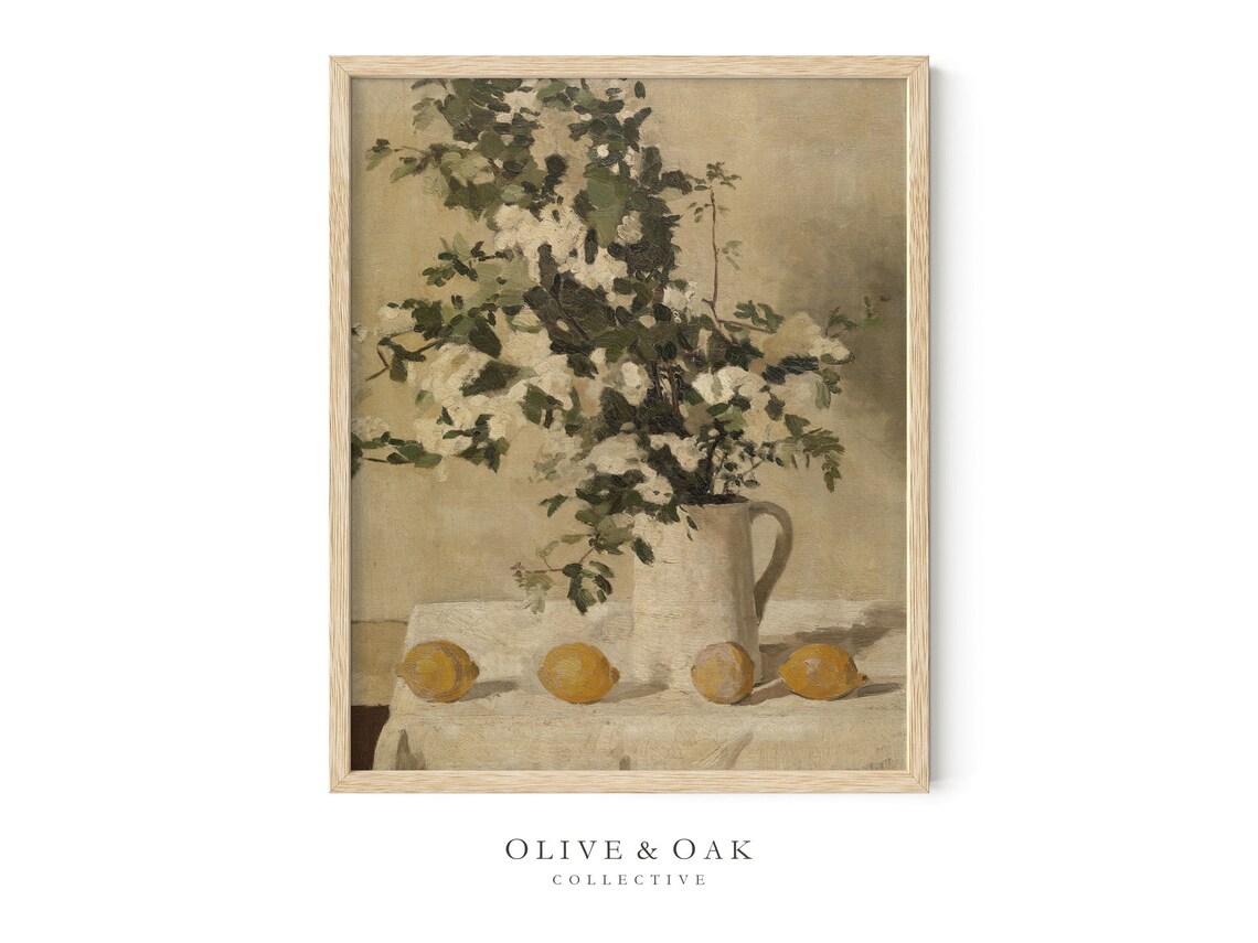 Neutral Still Life Painting Lemon Art Print - Image 4