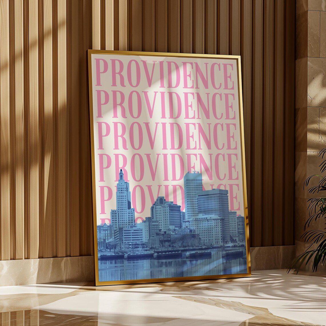 Providence Rhode Island Travel Poster, Dorm Decor