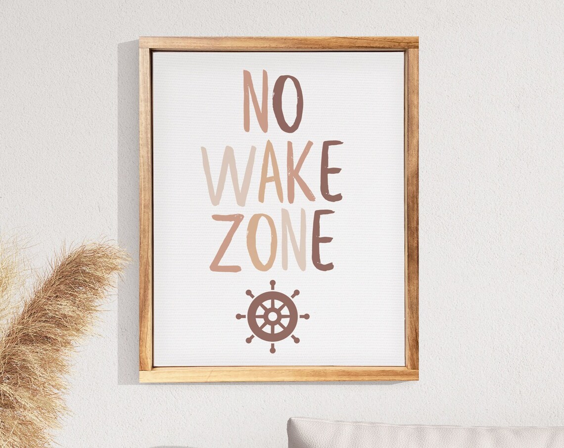 No Wake Zone Nautical Nursery Art Print, Kids Decor