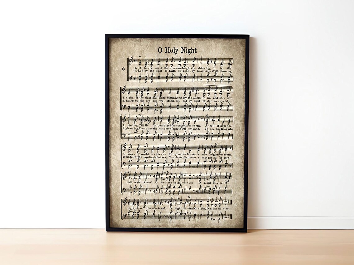 O Holy Night Vintage Christmas Carol Art Print - Image 2