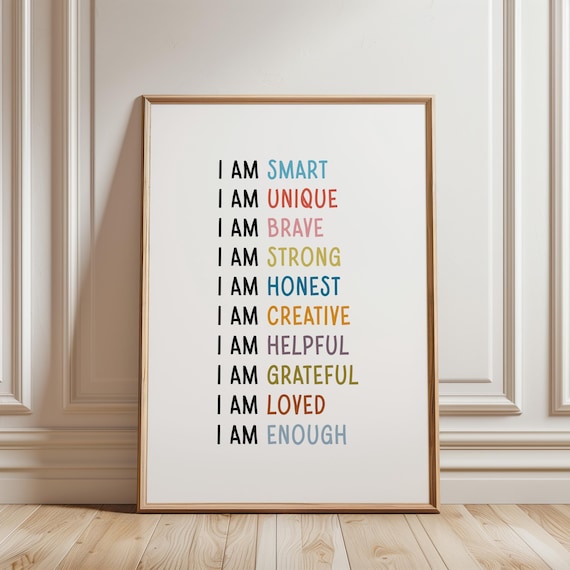 Affirmation Poster for Kids Classroom Decor Art Print
