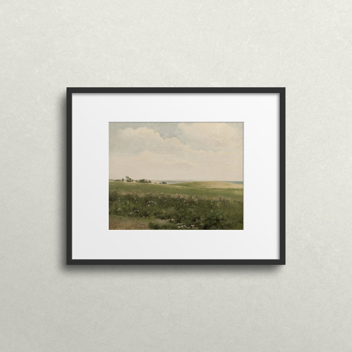 Green Field Of Grass Countryside Field Countryside Landscape Oil Painting Summer Landscape French Country Art L11 - Image 2