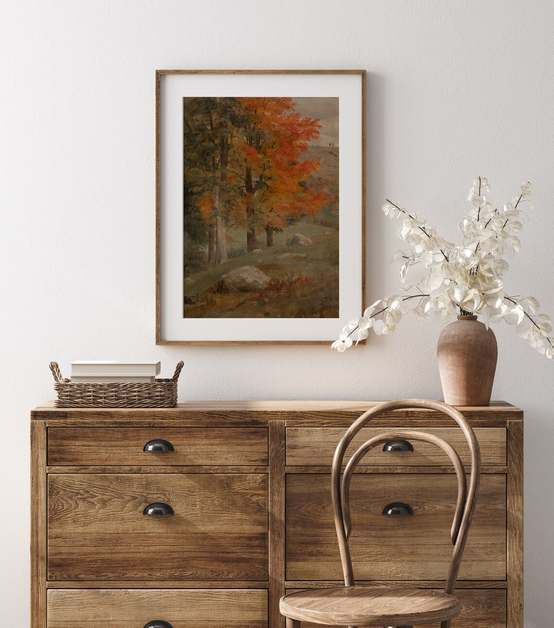 Bright Autumn Tree Vintage Landscape Art Print - Image 3