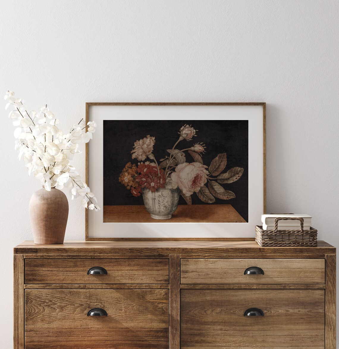 Tabletop Florals Still Life, Vintage Floral Art Print - Image 3