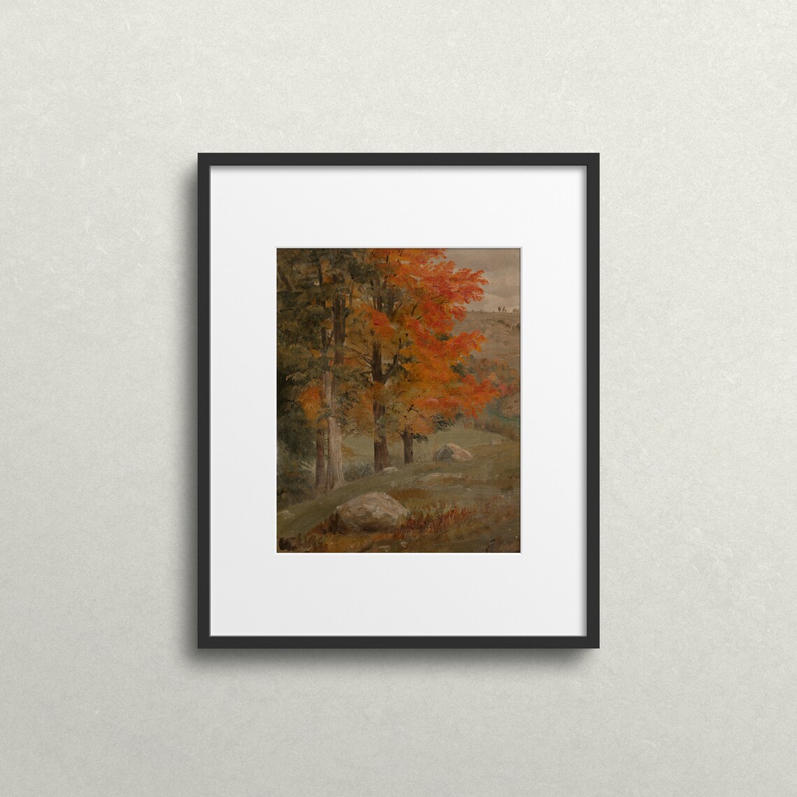 Bright Autumn Tree Vintage Landscape Art Print - Image 2