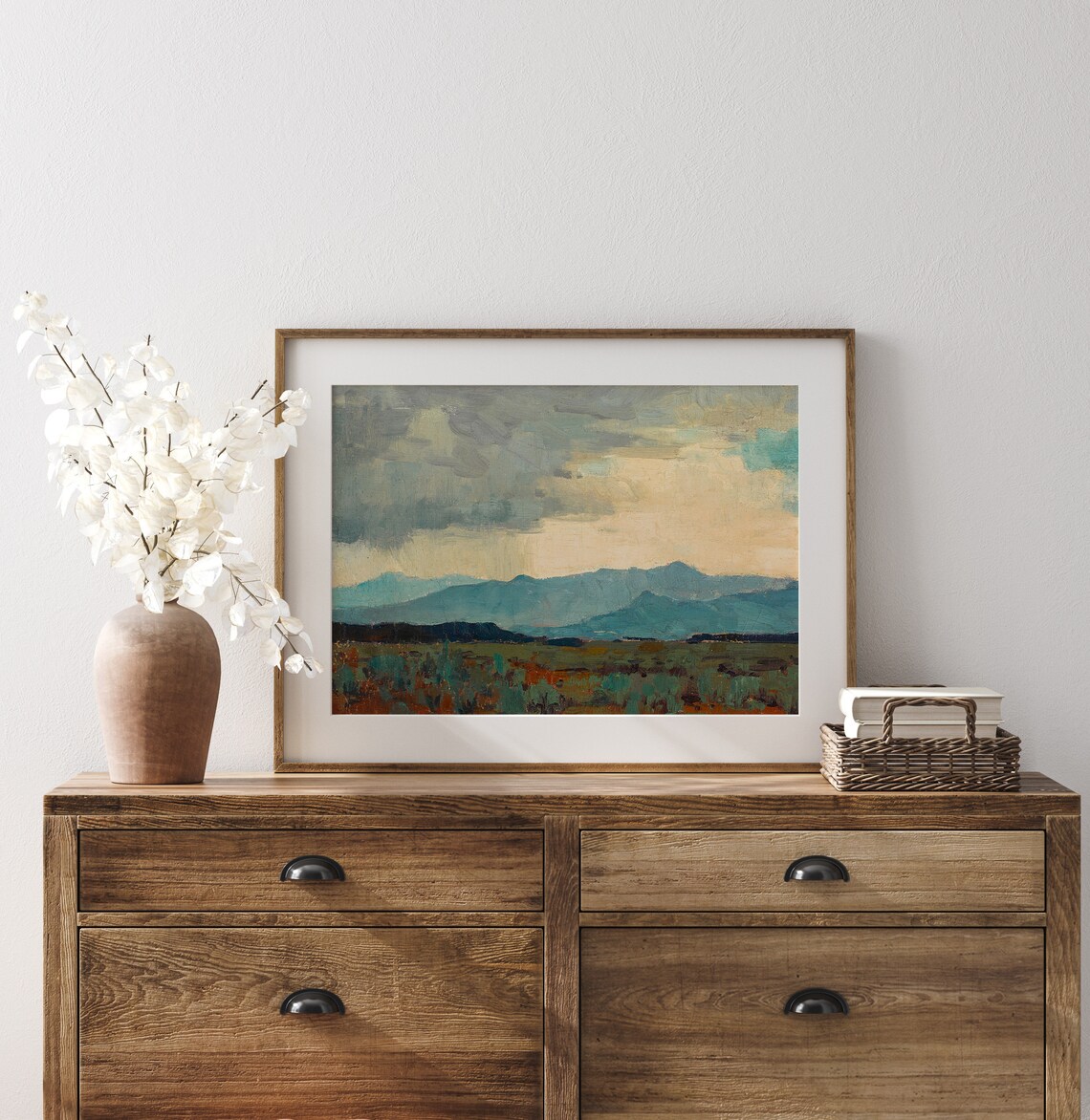 Red Desert Rainfall, Arizona Vintage Art Print - Image 3
