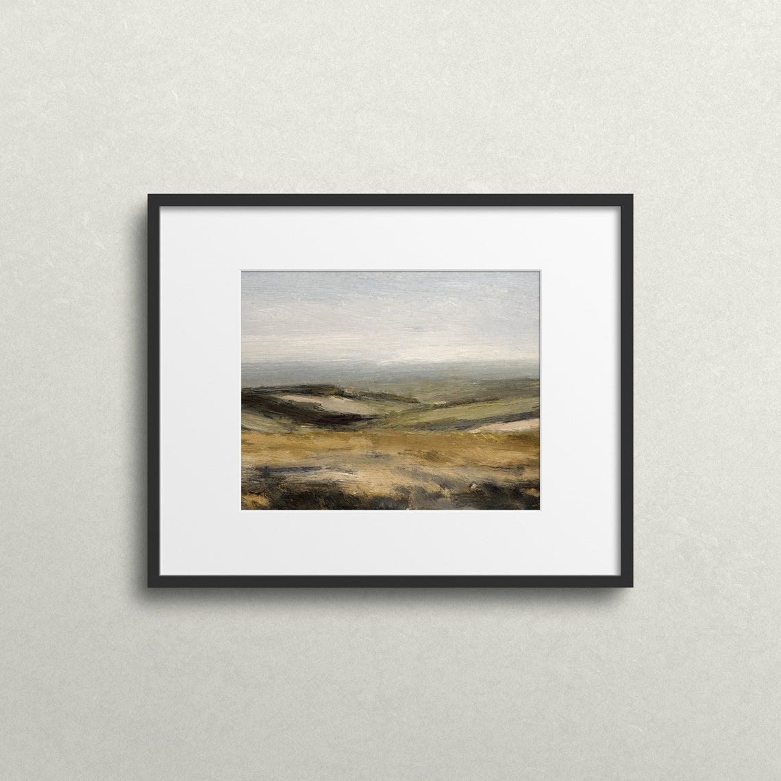 Muted Rolling Hills Neutral Abstract Landscape Vintage Art Print - Image 2