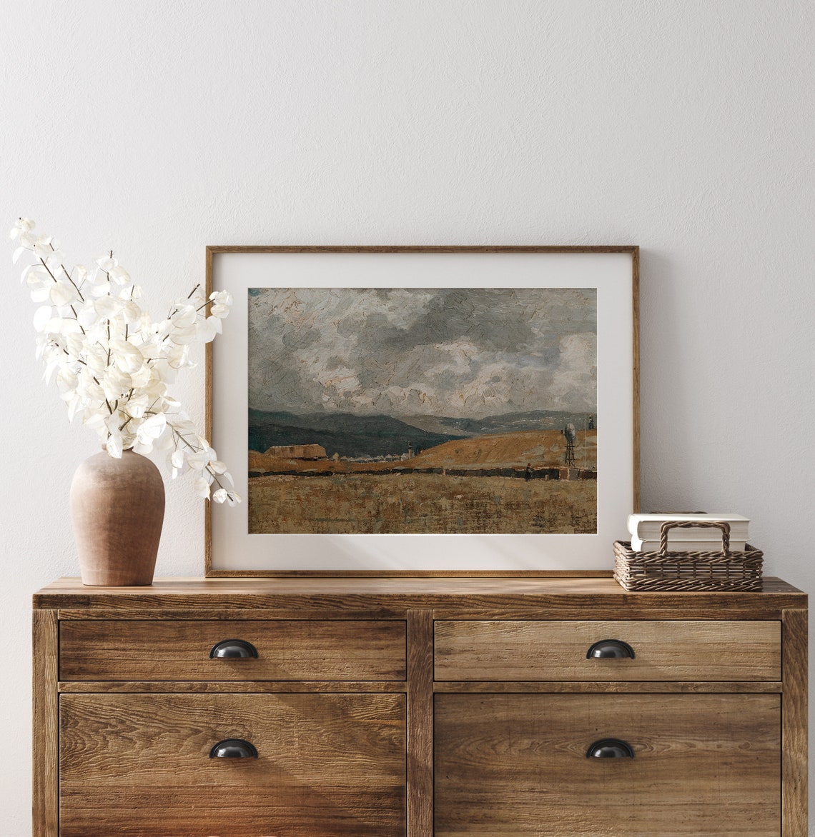 Western Countryside Western Country Wall Art Western Landscape Countryside Landscape Oil Painting Vintage Landscape Painting L214 - Image 2