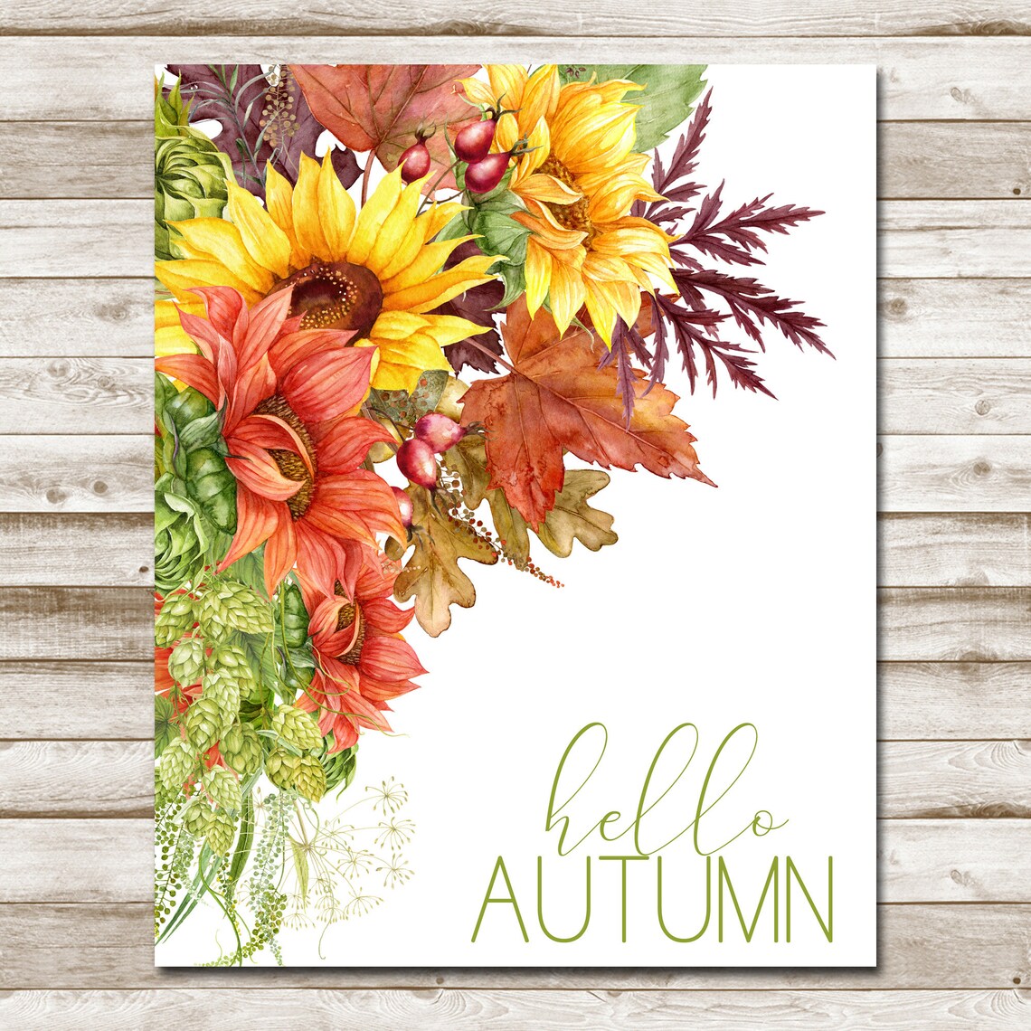 Hello Autumn Sunflower Sign, Farmhouse Fall Decor - Image 4