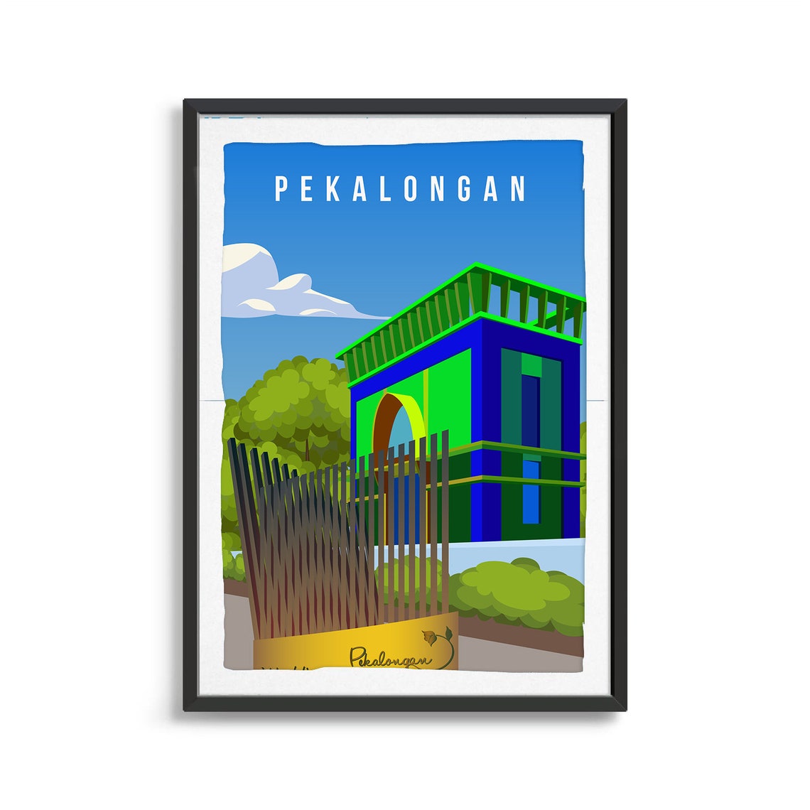 Pekalongan City Poster City Art City Wall Art City Print Country Poster Country Print Country Art Pekalongan Travel Illustration