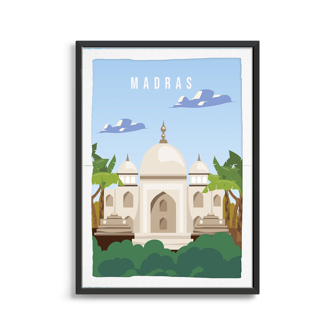 Madras City Poster City Art City Wall Art City Print City Poster City Print Travel Gift Travel Illustration