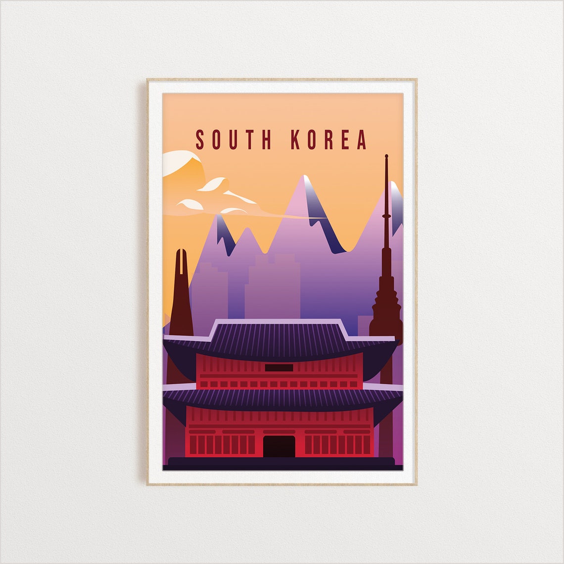 South Korea Country Poster Country Art Country Wall Art Country Print Country Poster Country Print Travel Gift Travel Illustration - Image 2