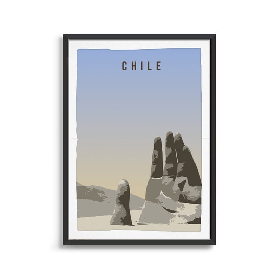 Chile Country Poster Art City Wall Art Country Art Country Poster Country Print Country Art Chile Travel Illustration