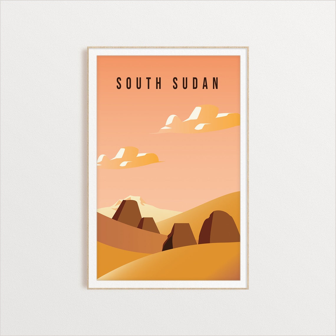 South Sudan Country Poster Country Art Country Wall Art Country Print Country Poster Country Print Travel Gift Travel Illustration - Image 2