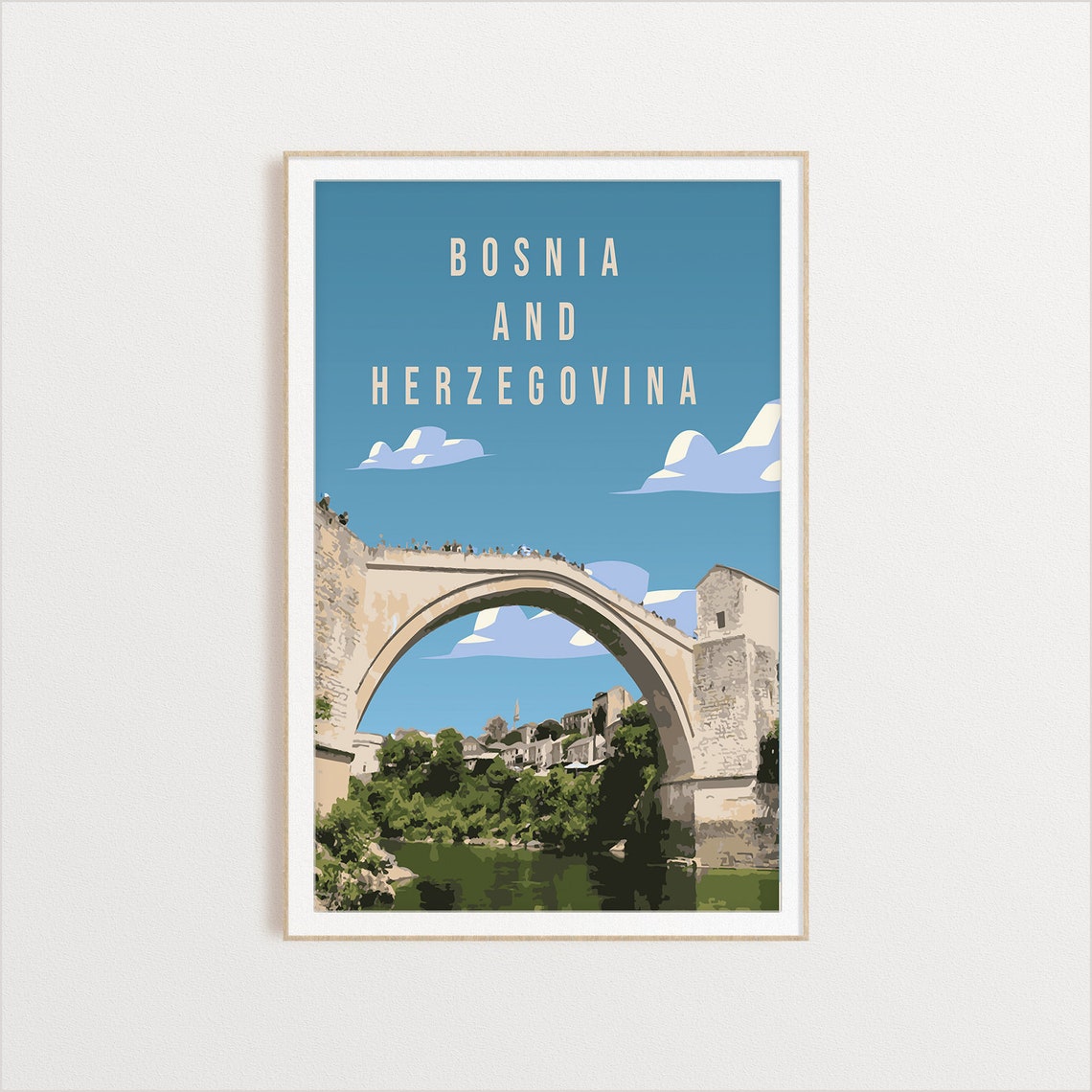Bosnia And Herzegovina Poster Country Art Country Wall Art Country Print Country Poster Country Print Travel Gift Travel Illustration - Image 2