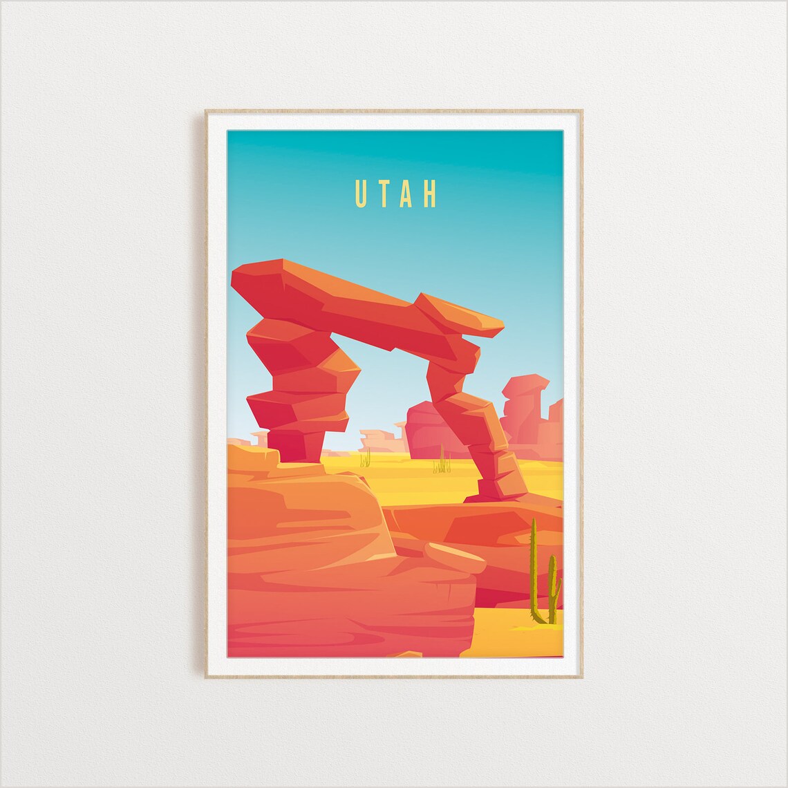 Utah Red Rock Desert Arch Southwest Landscape Vintage Travel Poster - Image 2