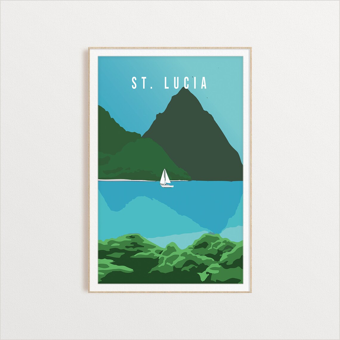 St Lucia Island Travel Poster, World Art Print - Image 2