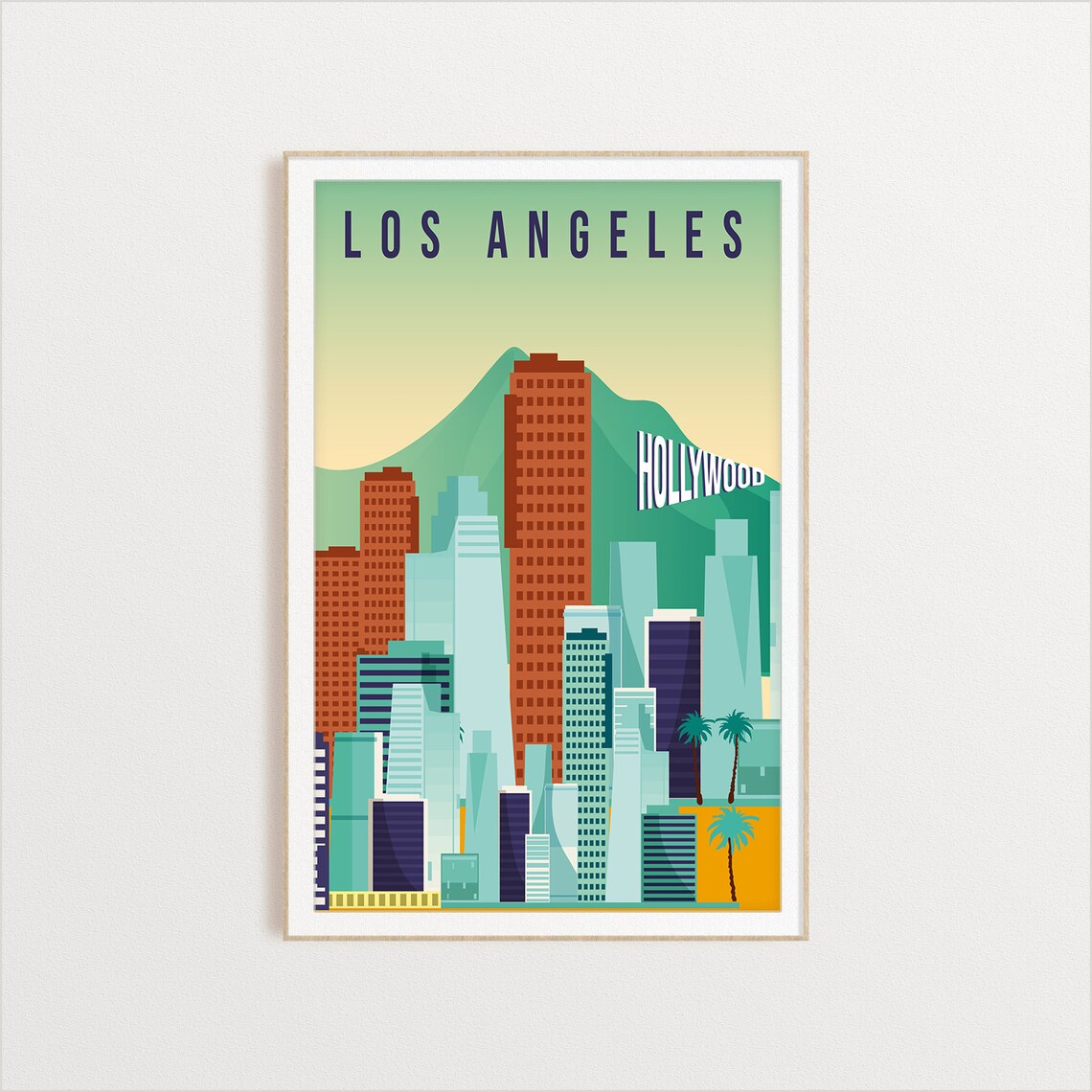 Los Angeles City Travel Poster, City Art Print