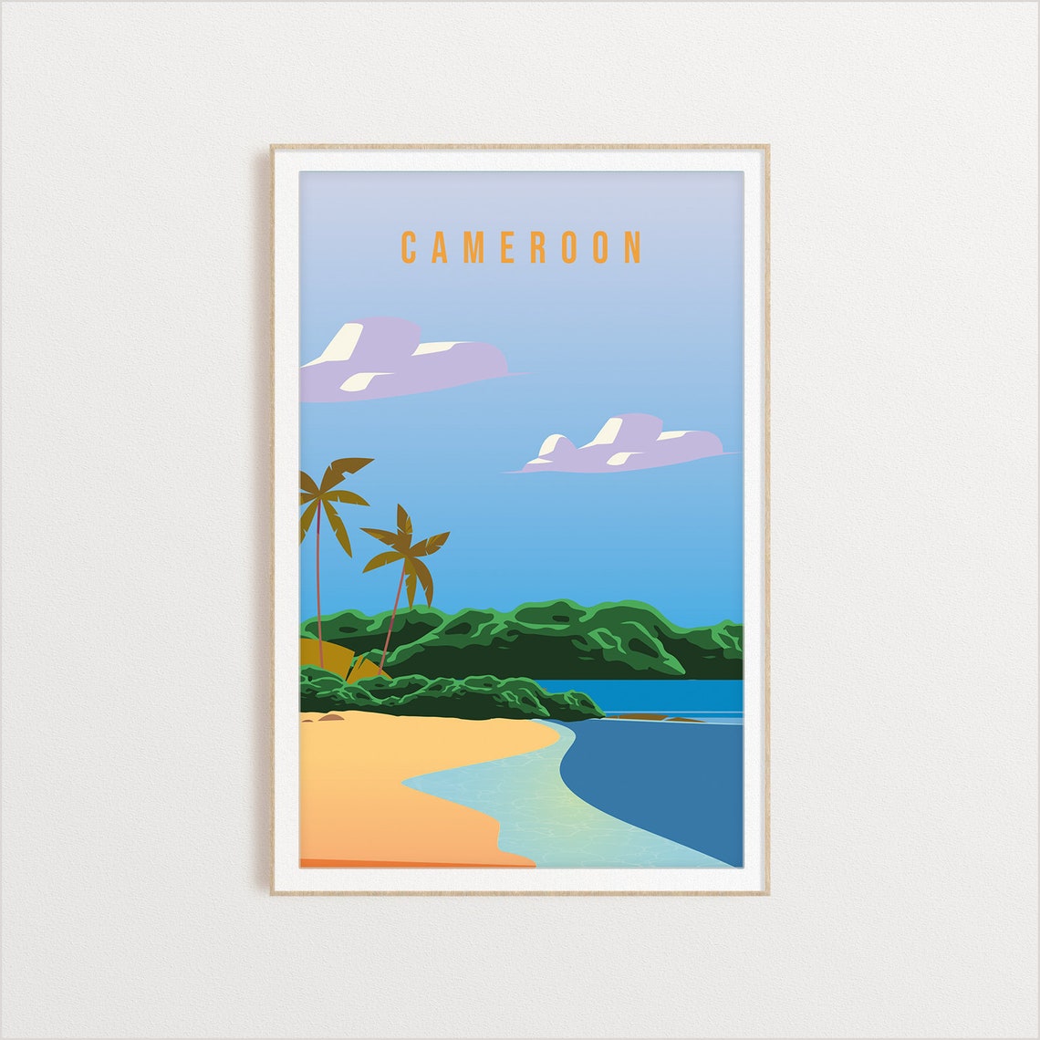 Cameroon Country Poster Art City Wall Art Country Art Country Poster Country Print Country Art Cameroon Travel Illustration
