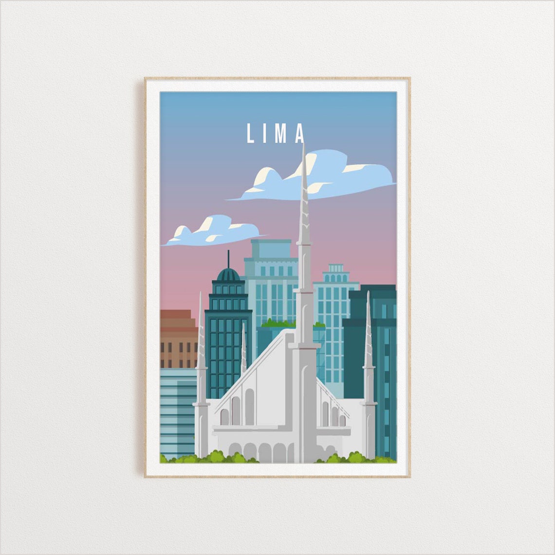 Lima City Poster City Art City Wall Art City Print City Poster City Print Travel Gift Travel Illustration Country Peru