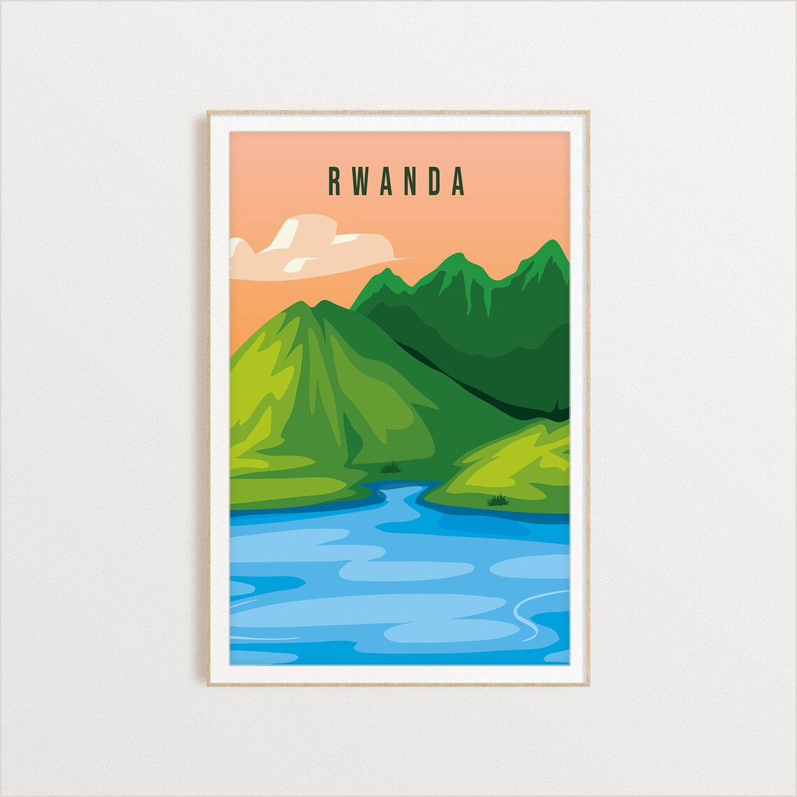 Rwanda Country Travel Poster, Illustrated Print - Image 2