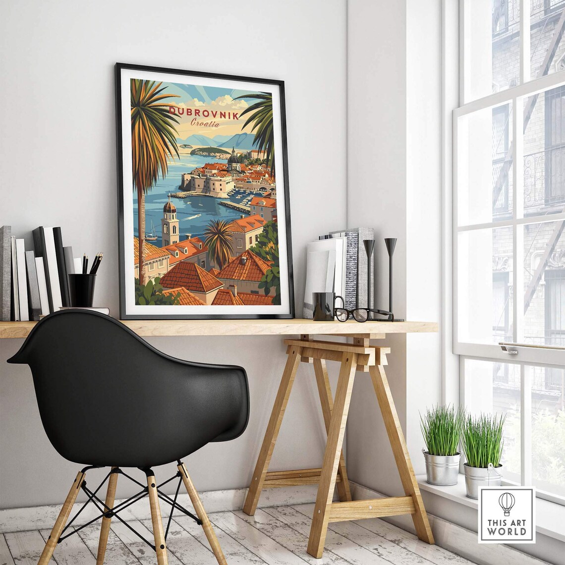 Dubrovnik Illustration Croatia Travel Poster - Image 4