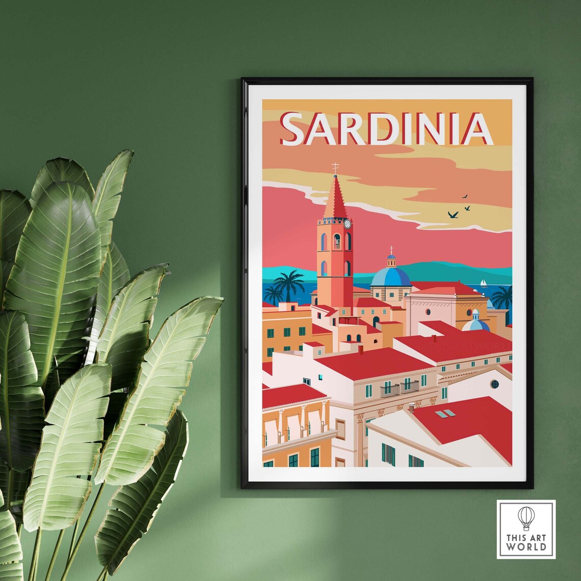 Sardinia Italy Travel Poster, Wall Art Print - Image 2