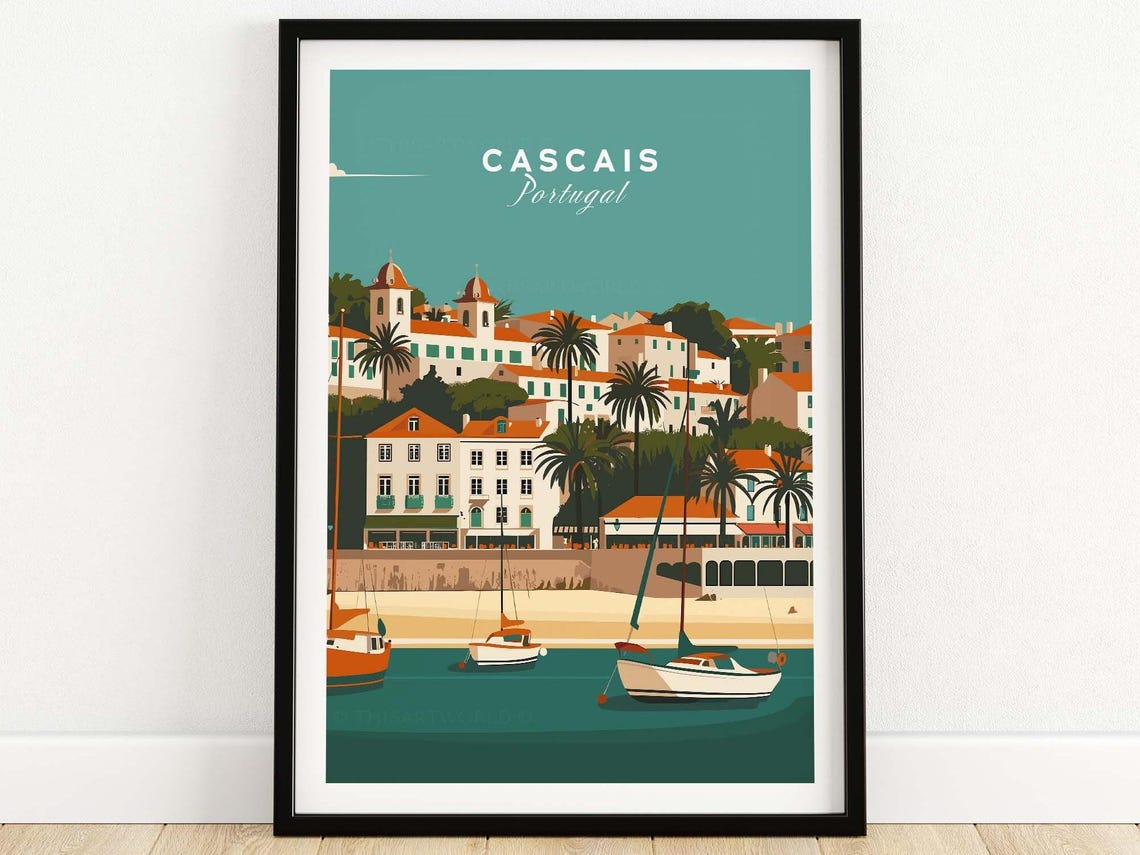Cascais Poster Wall Art Print Travel Home Dcor Gift Illustration