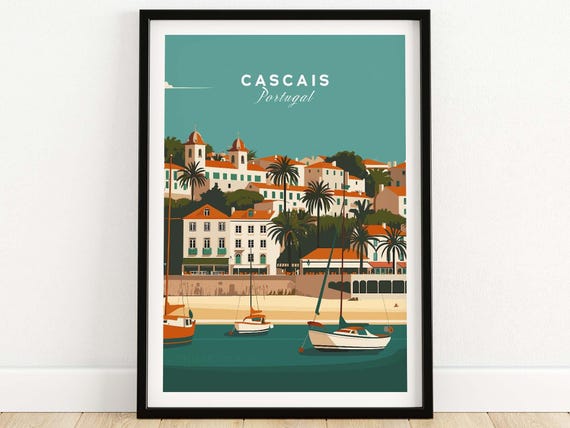Cascais Poster Wall Art Print Travel Home Dcor Gift Illustration
