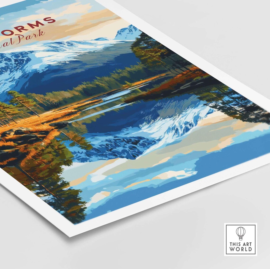 Cairngorms National Park Snowy Mountain Lake Vintage Travel Poster - Image 4