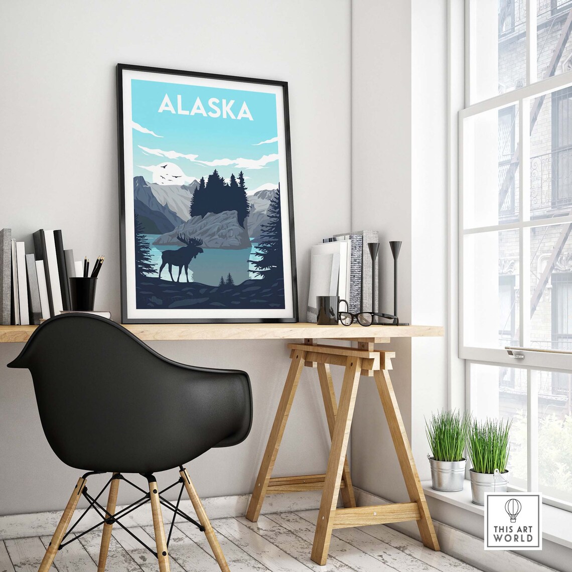 Alaska Minimalist Travel Poster, Wall Art Print - Image 4
