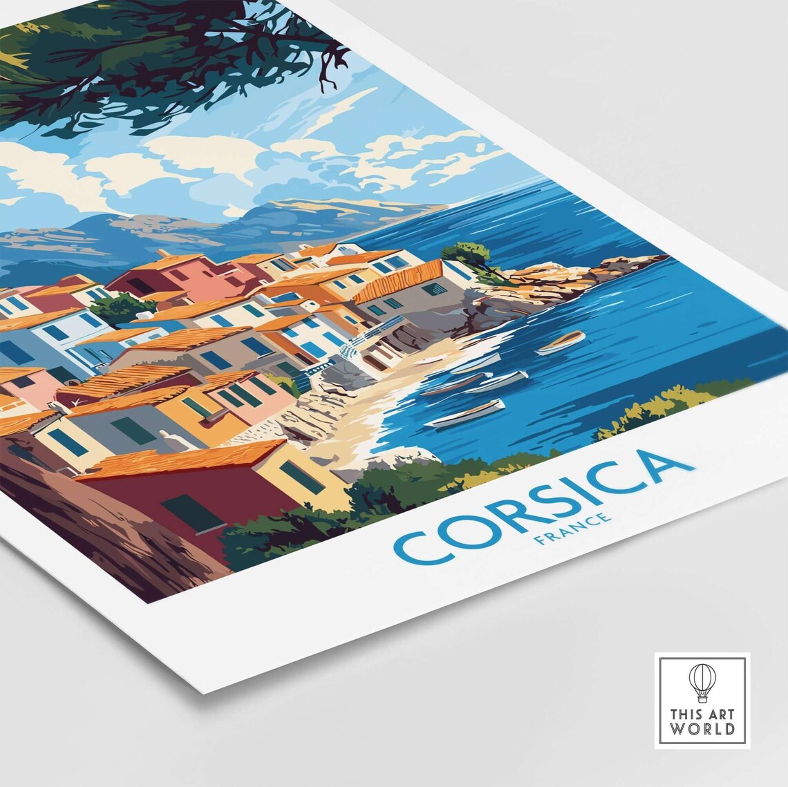 Corsica Wall Art Print Corsica Travel Print Wall Art France Wall Hanging Home Decor Corsica Art Lover Gift Corsica Birthday Present - Image 4