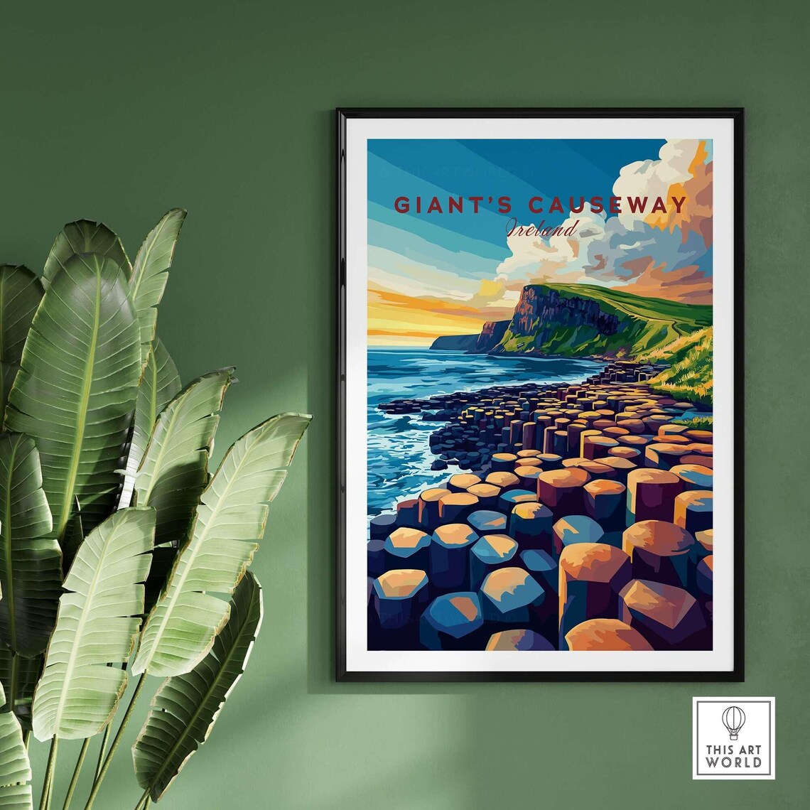 Giants Causeway Ireland Basalt Columns Sunset Coast Art Poster - Image 2