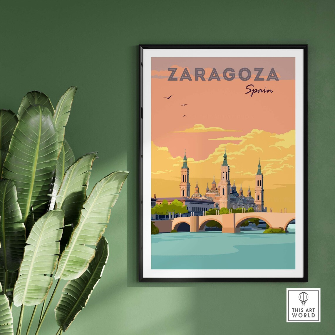 Zaragoza Spain Travel Poster, Spanish Wall Art - Image 3