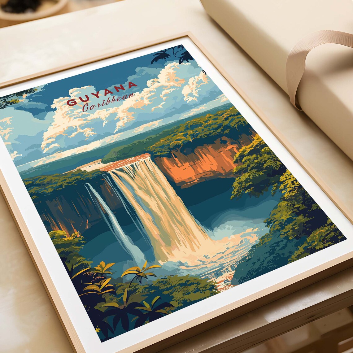 Guyana Caribbean Travel Poster, World Culture Art