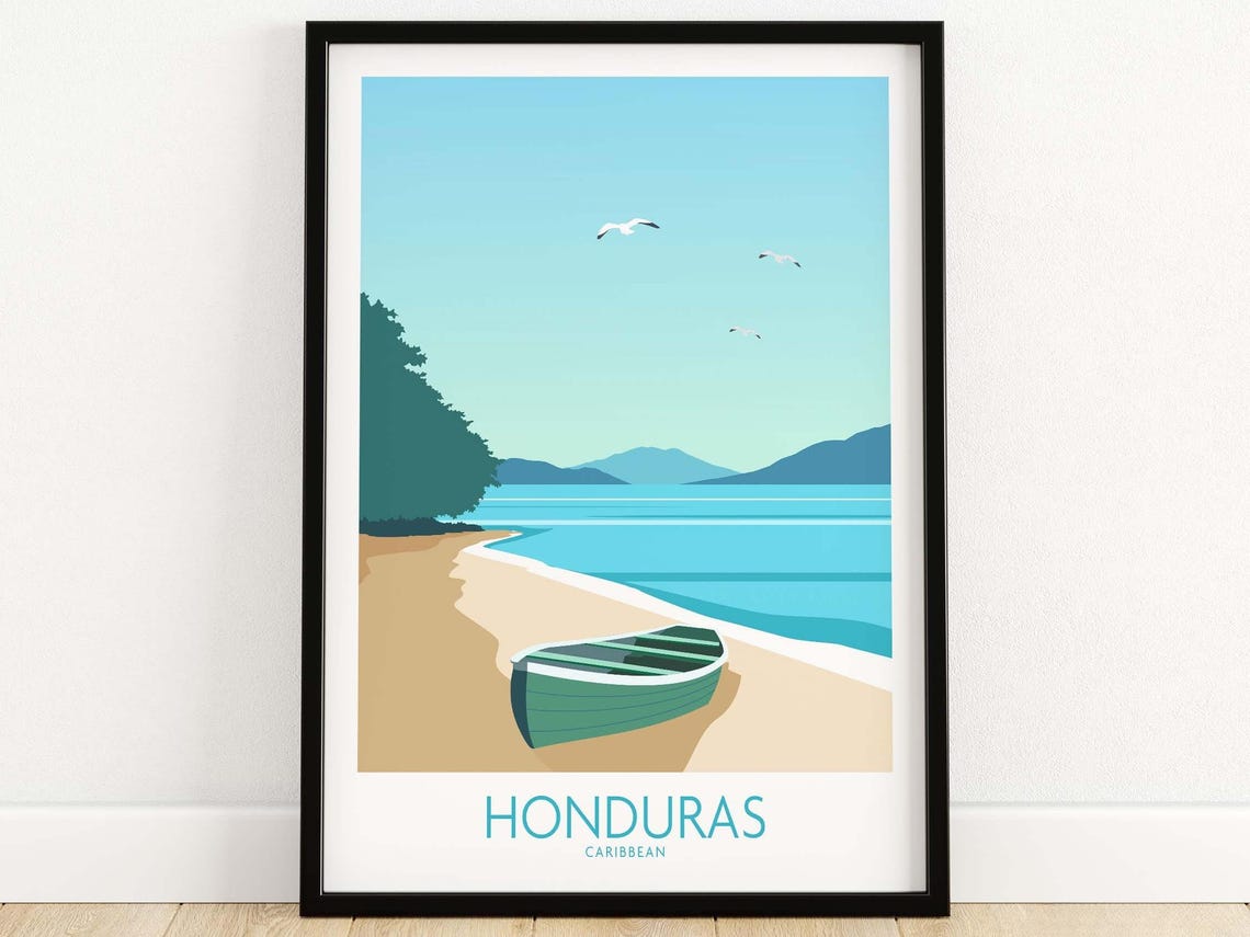 Honduras Poster Caribbean Print