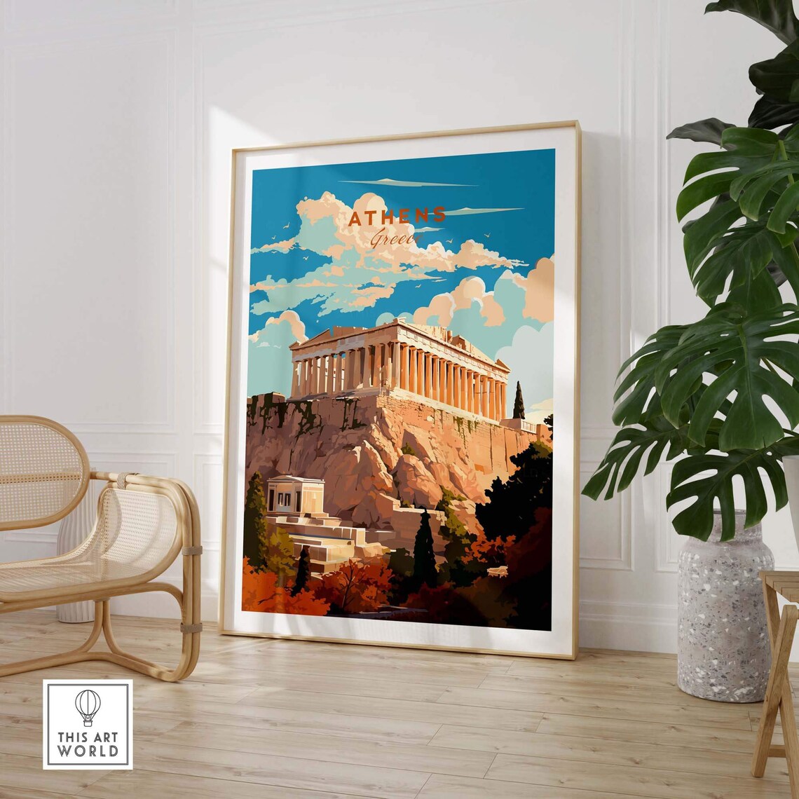 Athens Greece Travel Poster, Vintage City Art Print - Image 3