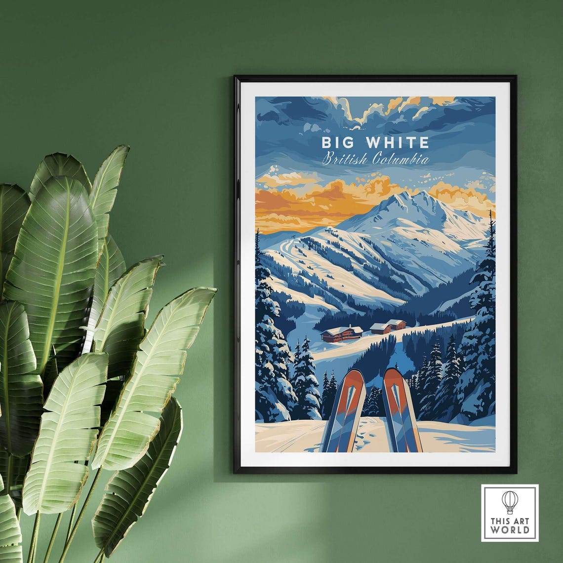 Big White Ski Lodge Art Print, Winter Sports - Image 2