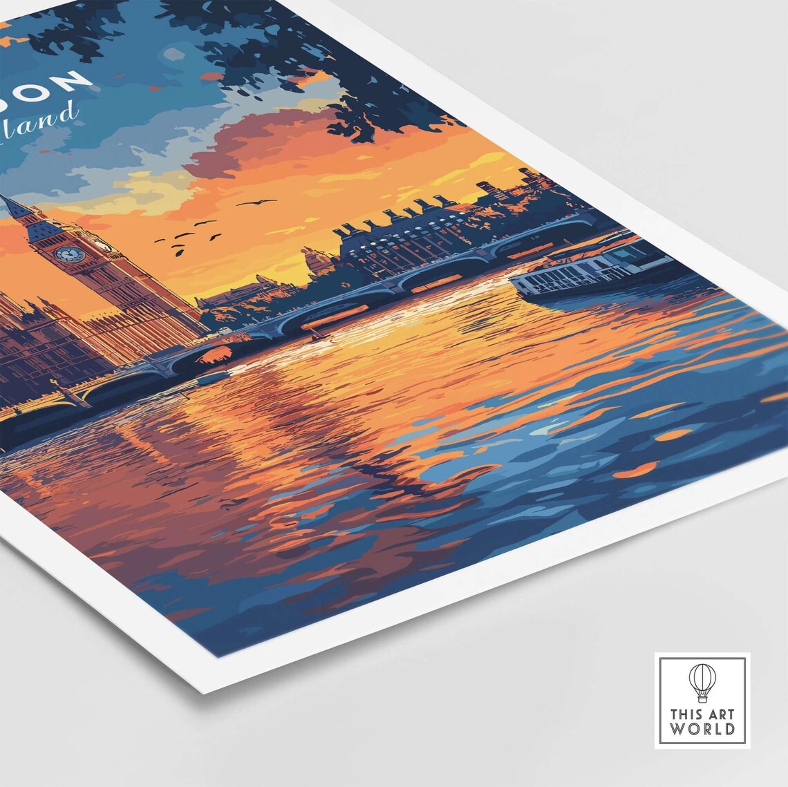London Skyline Art Print, Big Ben London Decor - Image 5