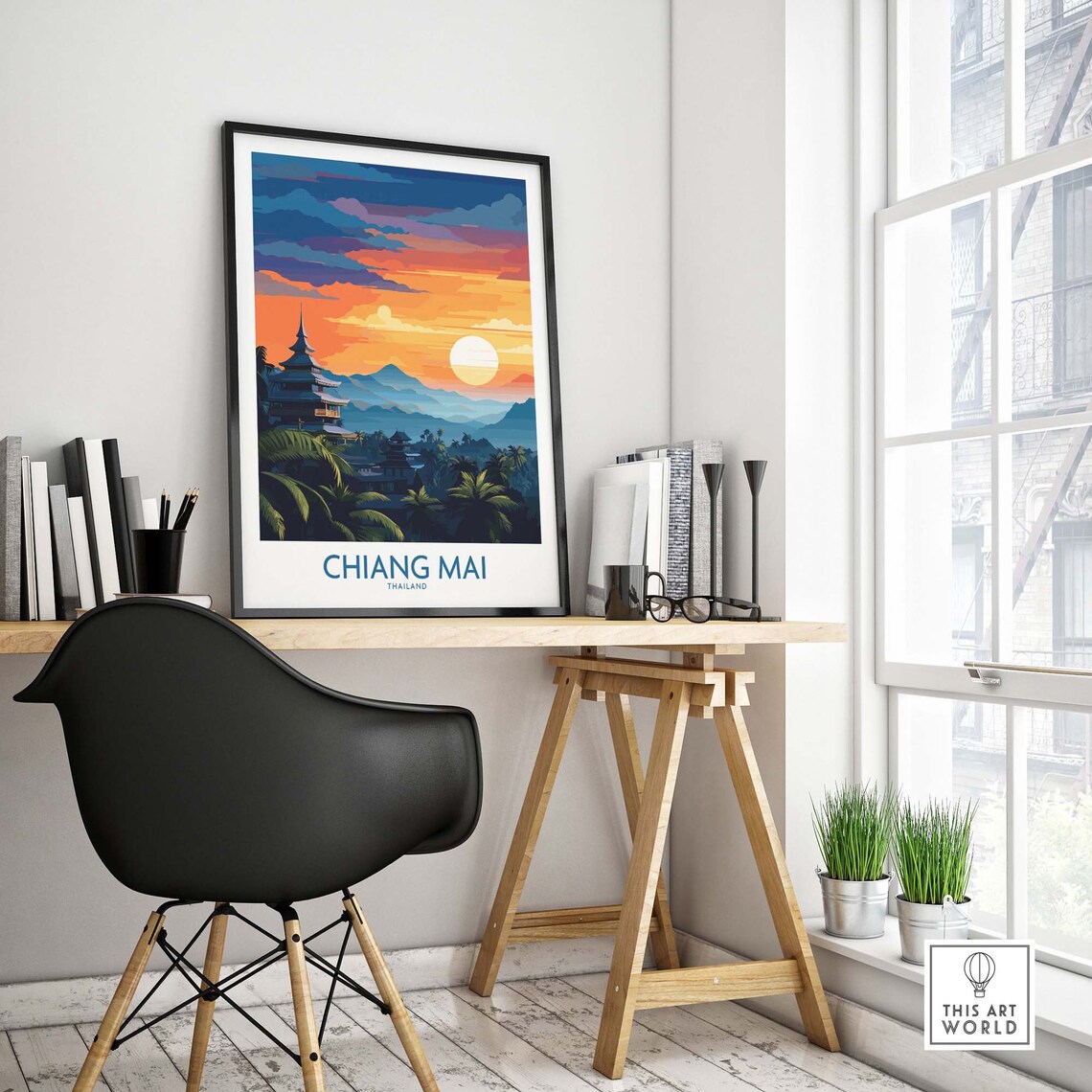Chiang Mai Travel Poster, Asia City Art Print - Image 4