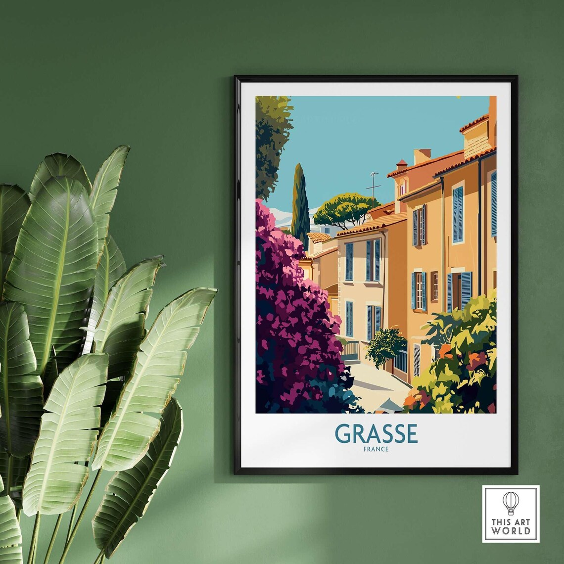 Grasse Wall Art Print France Grasse Travel Print Wall Art Grasse Wall Hanging Home Decor Grasse Gift Art Lovers France Wall Art Print - Image 2