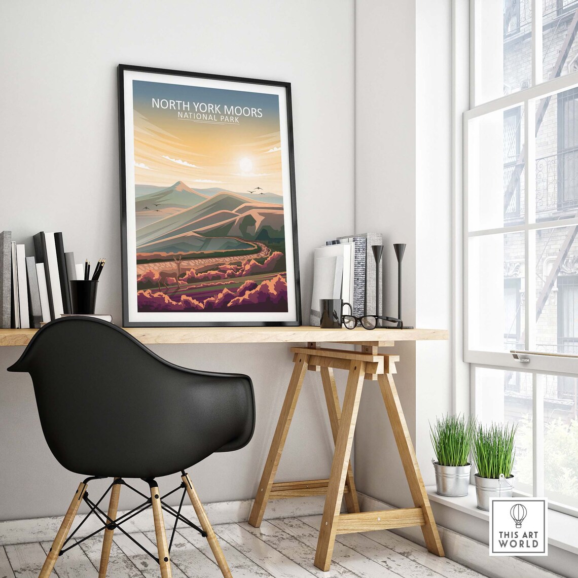 North York Moors Travel Poster, English Countryside - Image 4