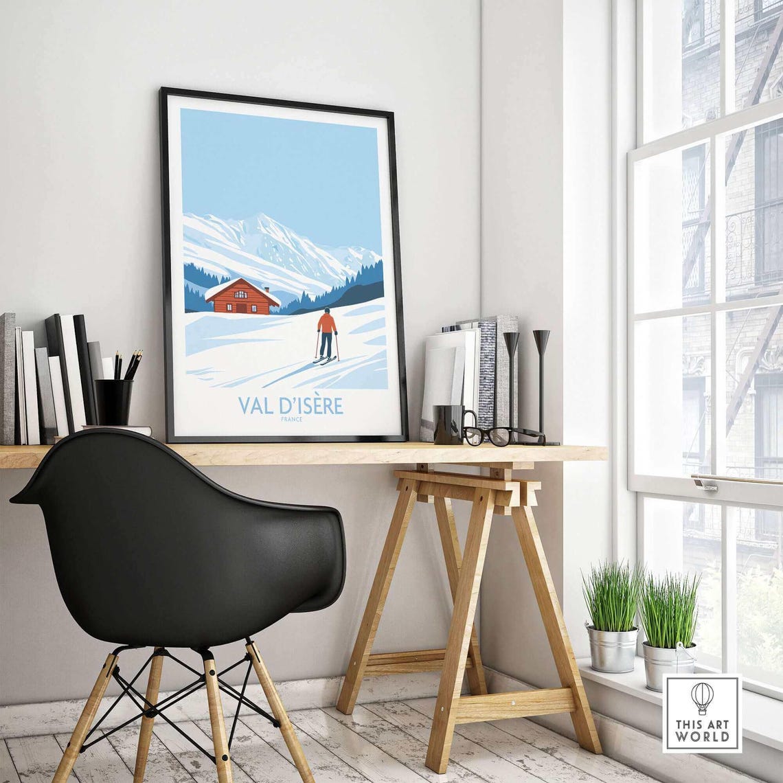 Winter Sports Art Print, Gift for Skier - Image 4