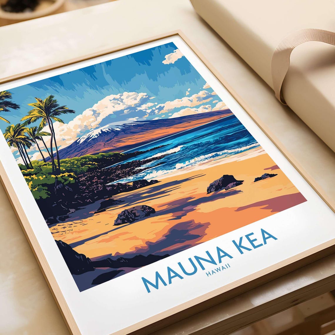 Mauna Kea Travel Poster, Hawaii Wall Art
