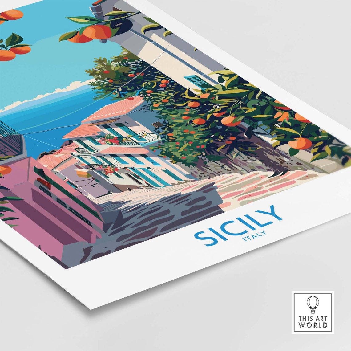 Sicily Travel Poster Vibrant Colors Stunning Details And Memories Of Italian Island Adventure Hang In Your Home Or Office Today Italy - Image 4